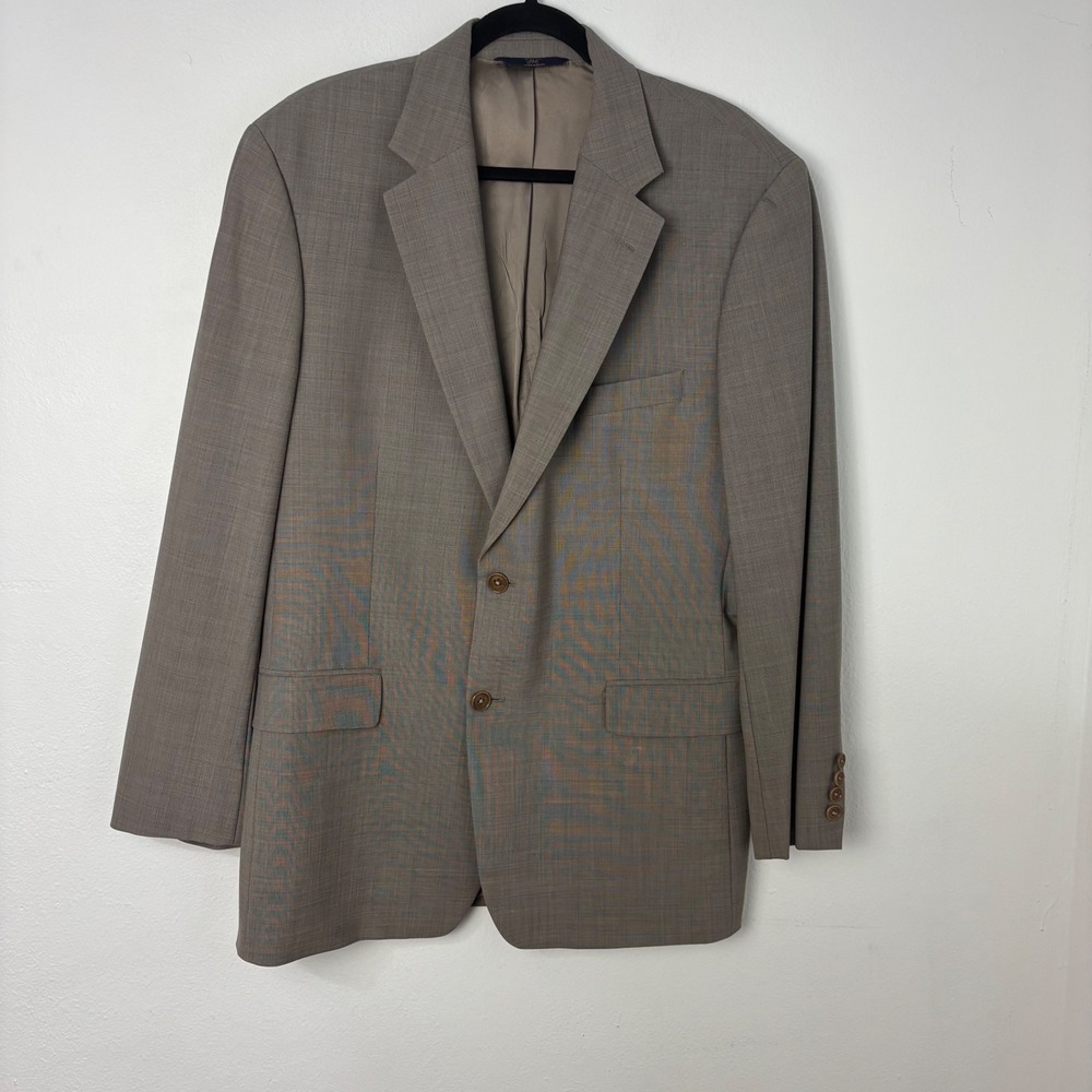 Brooks Brothers 346 Stretch Mens 2 Button Blazer 43R Taupe Wool Blend Sport Coat